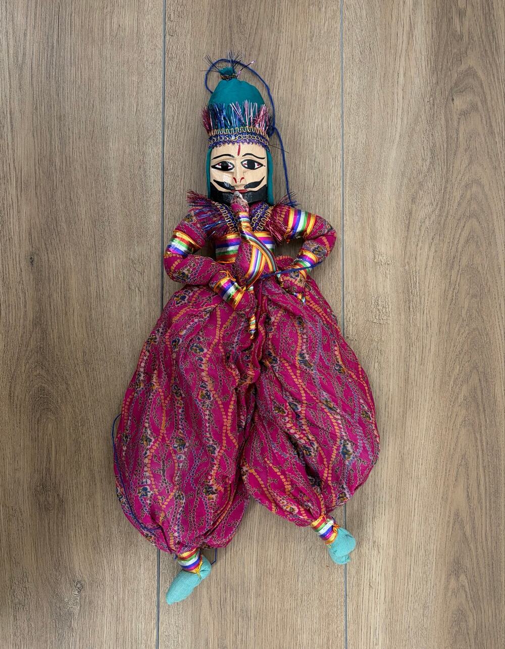 Indian Kathputli Marionette Puppet Handmade Boho Wall Decor